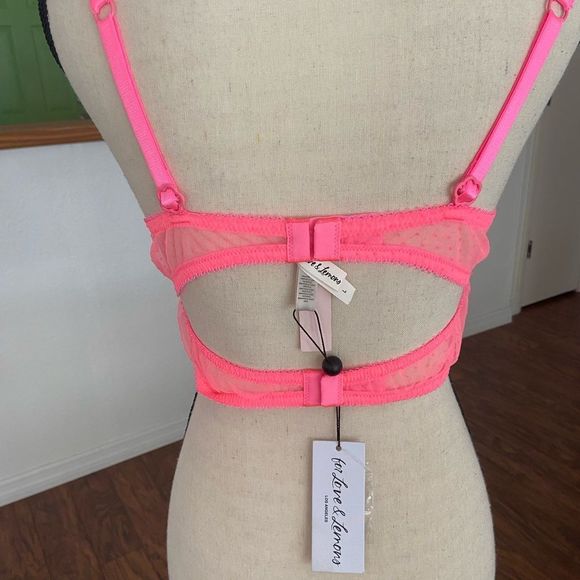 For Love And Lemons Victoria Secret Colab Daisy Longline Bra NWT L - Picture 6 of 8
